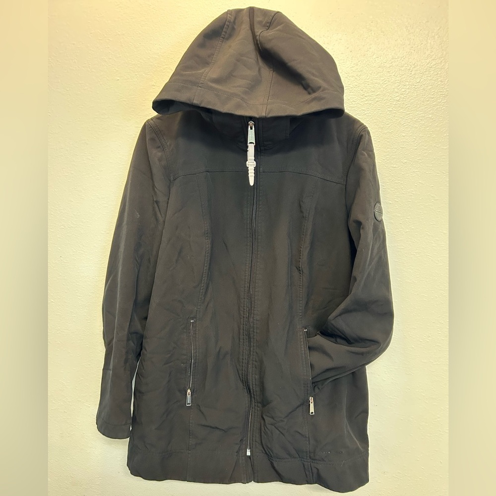Andrew Marc Black Jacket with Logo Patch